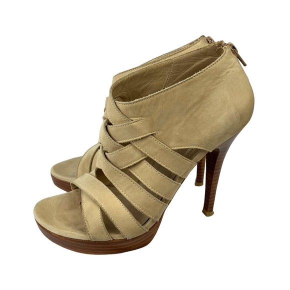 Stuart Weitzman Suede Platform Bootie Strappy Sandals Size 7.5 - Picture 7 of 12